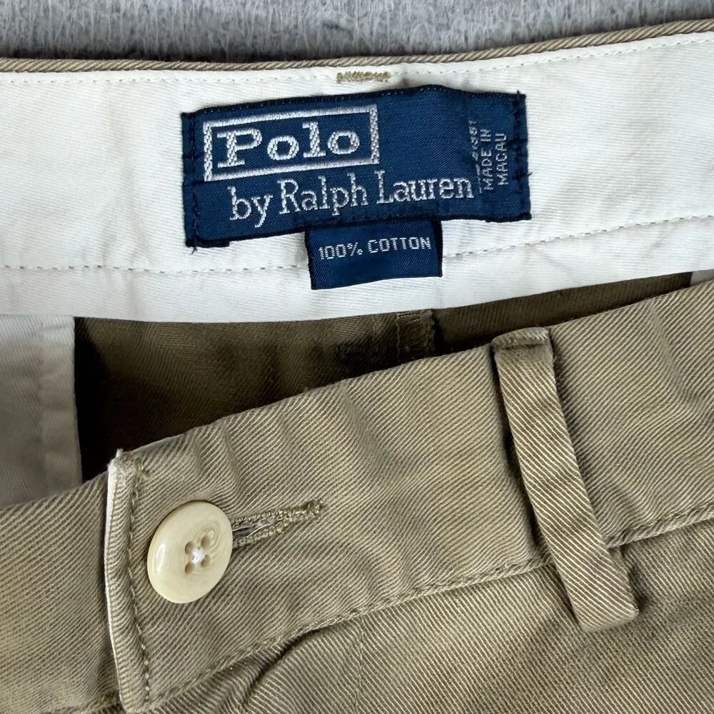 POLO RALPH LAUREN Pants Men 36x30 Khaki Polo Chino Classic Fit Cotton Twill Flat